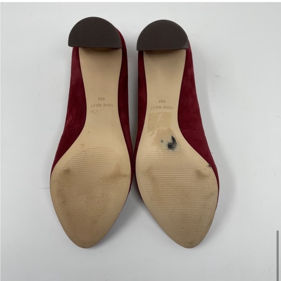 Nine West Suede Journa Closed Toe Classic Pumps Wine Women's Size 9M Burgundy - Picture 4 of 6